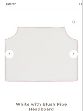 Room 422 White Headboard with Blush Piping